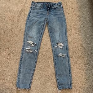 american eagle ripped jeggings